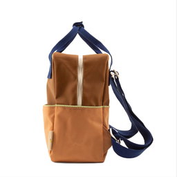 Brown colourblock backpack - small
