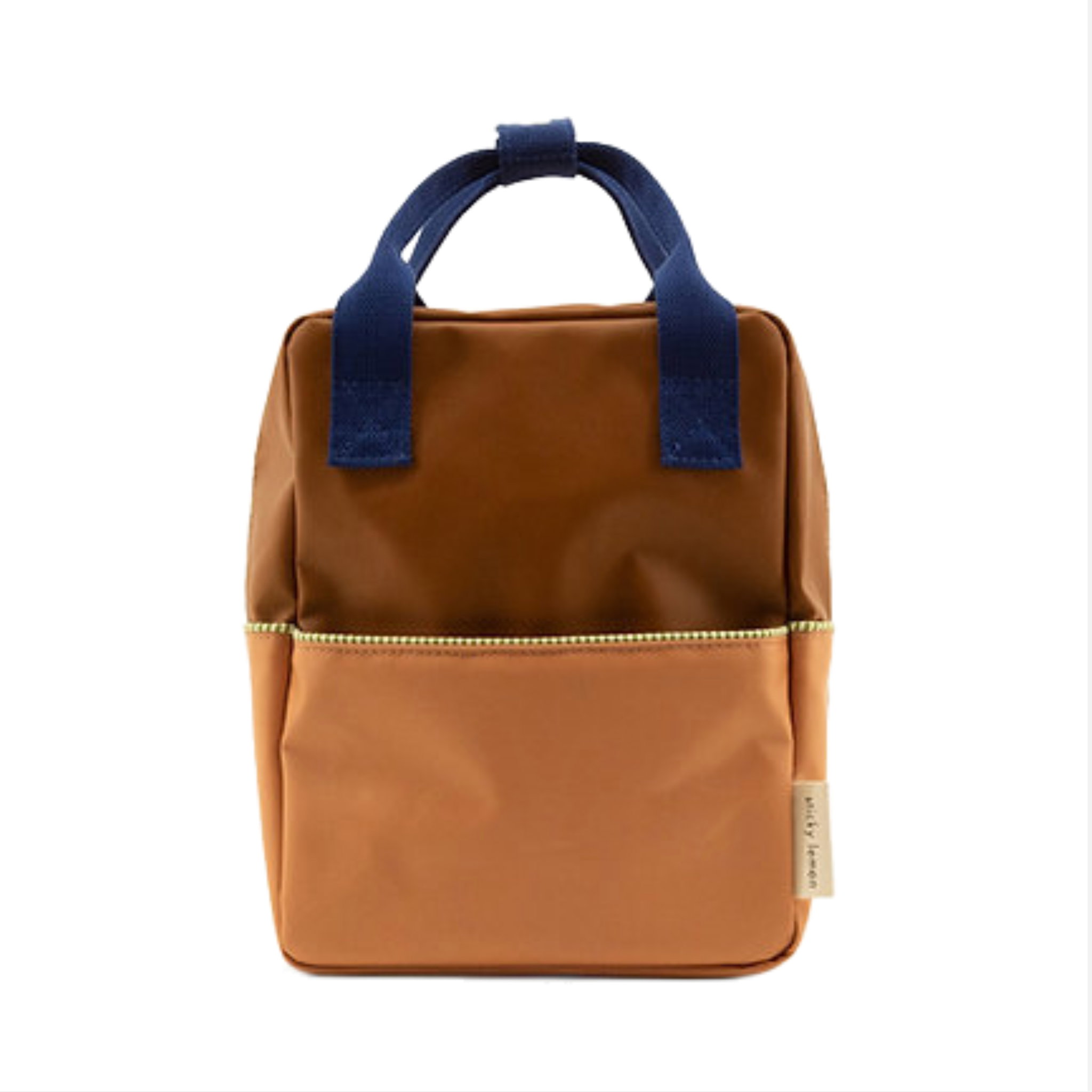 Brown colourblock backpack - small_0