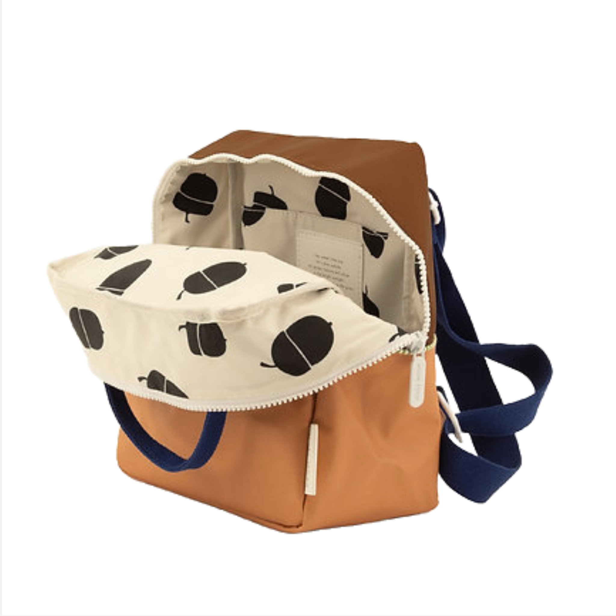 Brown colourblock backpack - small_1