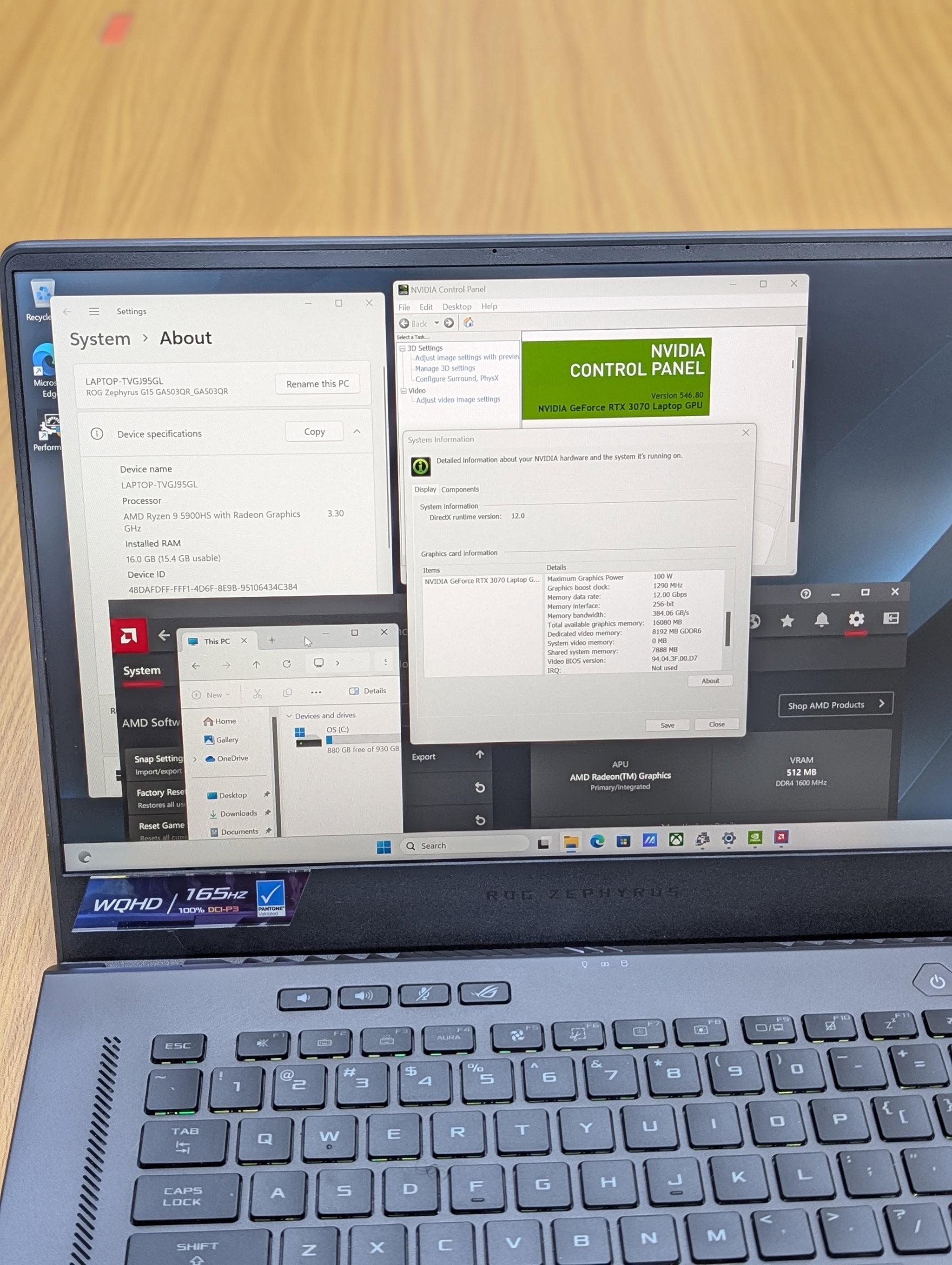 L'ASUS ROG Zephyrus G15 RTX 3070_6