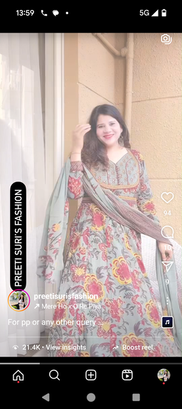 Grey Colour Anarkali with Beautiful Handword D. .NO. 804