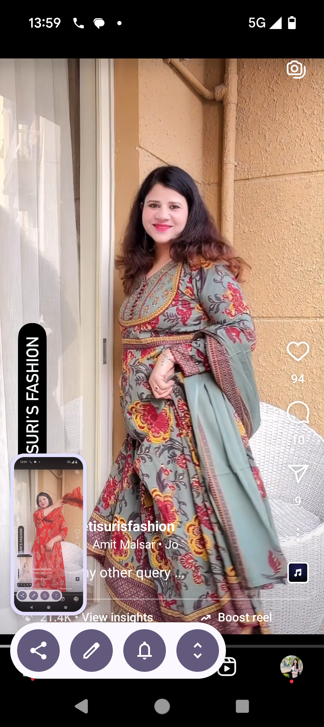 Grey Colour Anarkali with Beautiful Handword D. .NO. 804