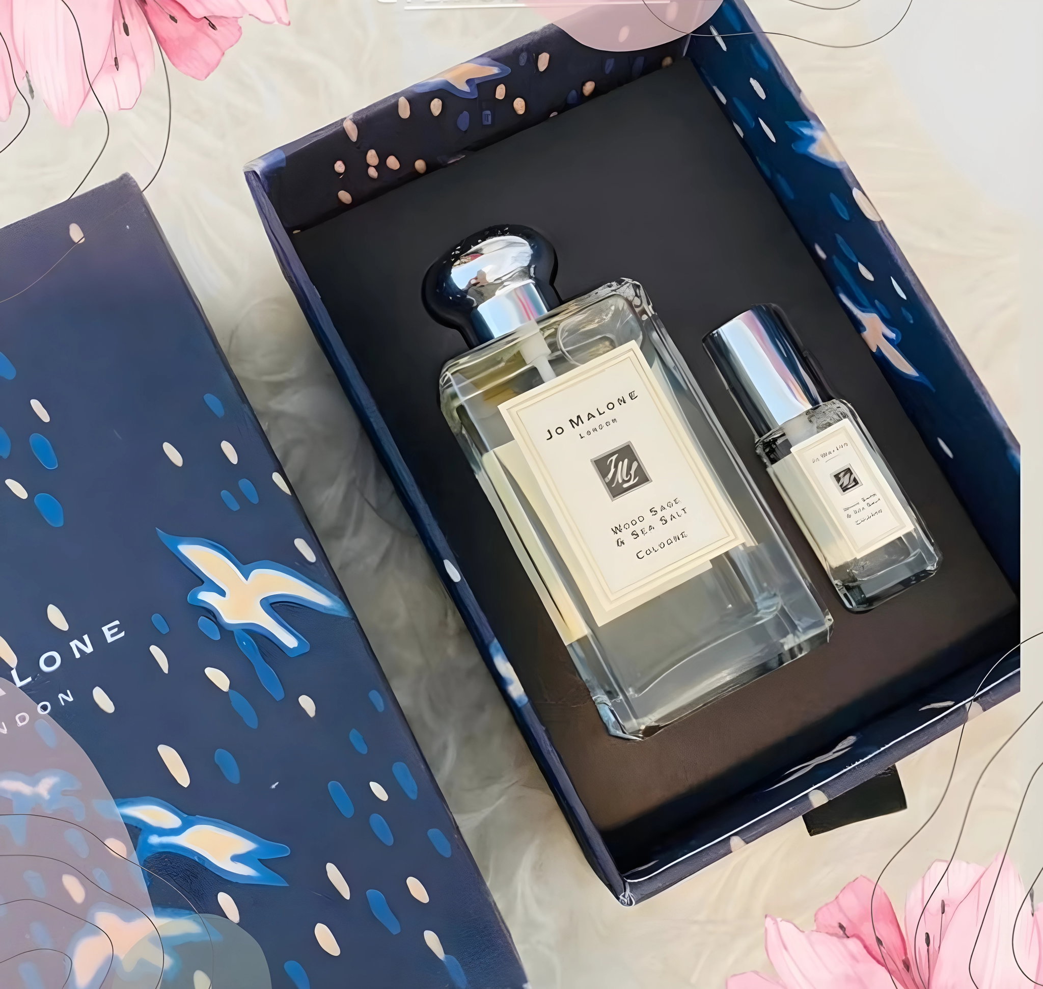 Jo Malone Wood Sage & Sea Salt Duo Coffret Cologne 100ml+9ml Perfume _0