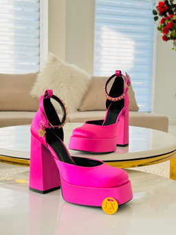 Plataformas Medusa Rosa satin - Versace 