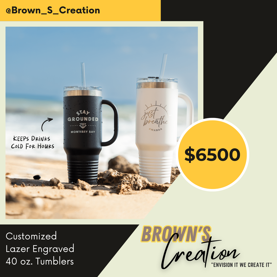 Customized Lazer Engraved 40 oz. Tumblers