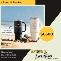 Customized Lazer Engraved 40 oz. Tumblers