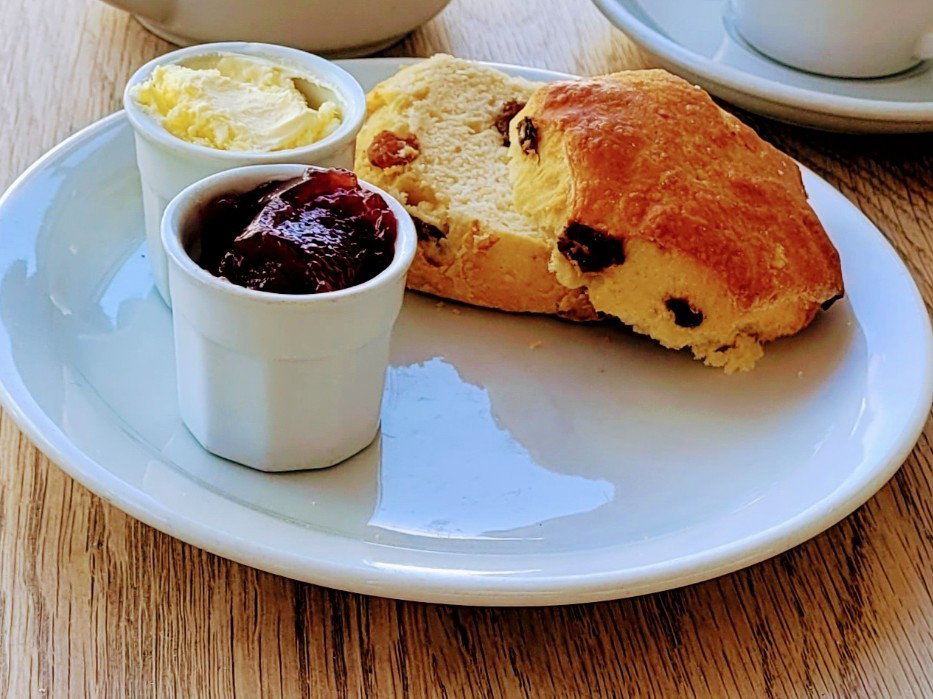 Scone with clotted cream & jam