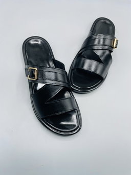Mens Leather Slides 