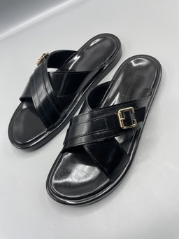 Mens Leather Slides 