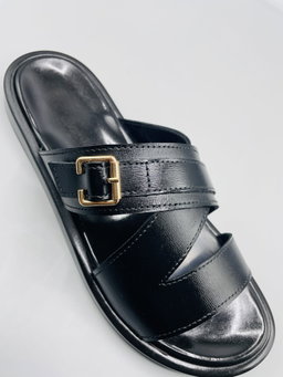Mens Leather Slides 