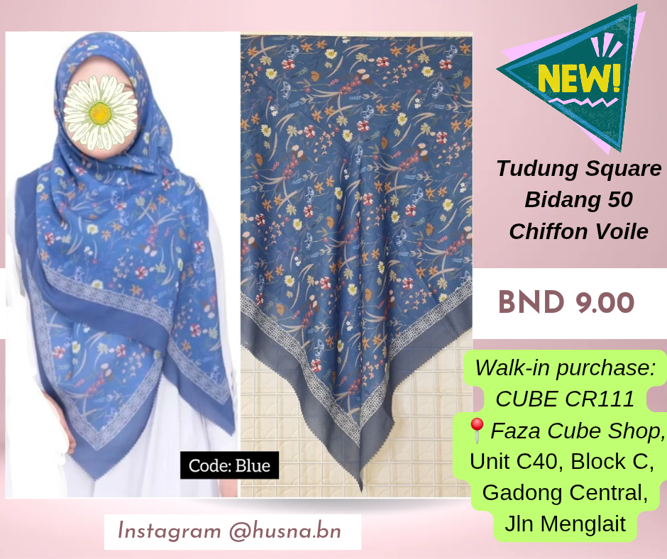 TUDUNG CHIFFON VOILE PRINTED BIDANG 50 | code: daisy