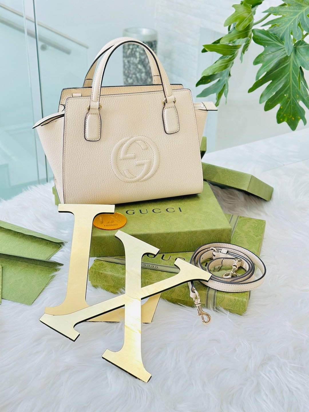 Bolsa Gucci branca executiva