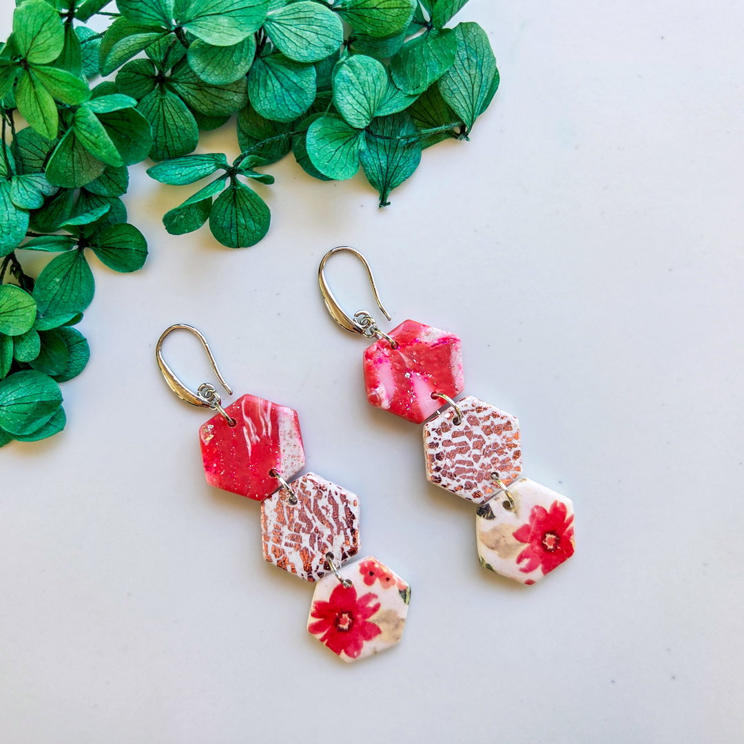 Pink flower trio