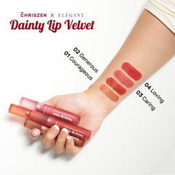 [ELEGANT] Dainty Lip Velvet 4 in 1 Courageous X1 Generous X1 Caring X1 Loving X1 All 4 Variant rm119.60
