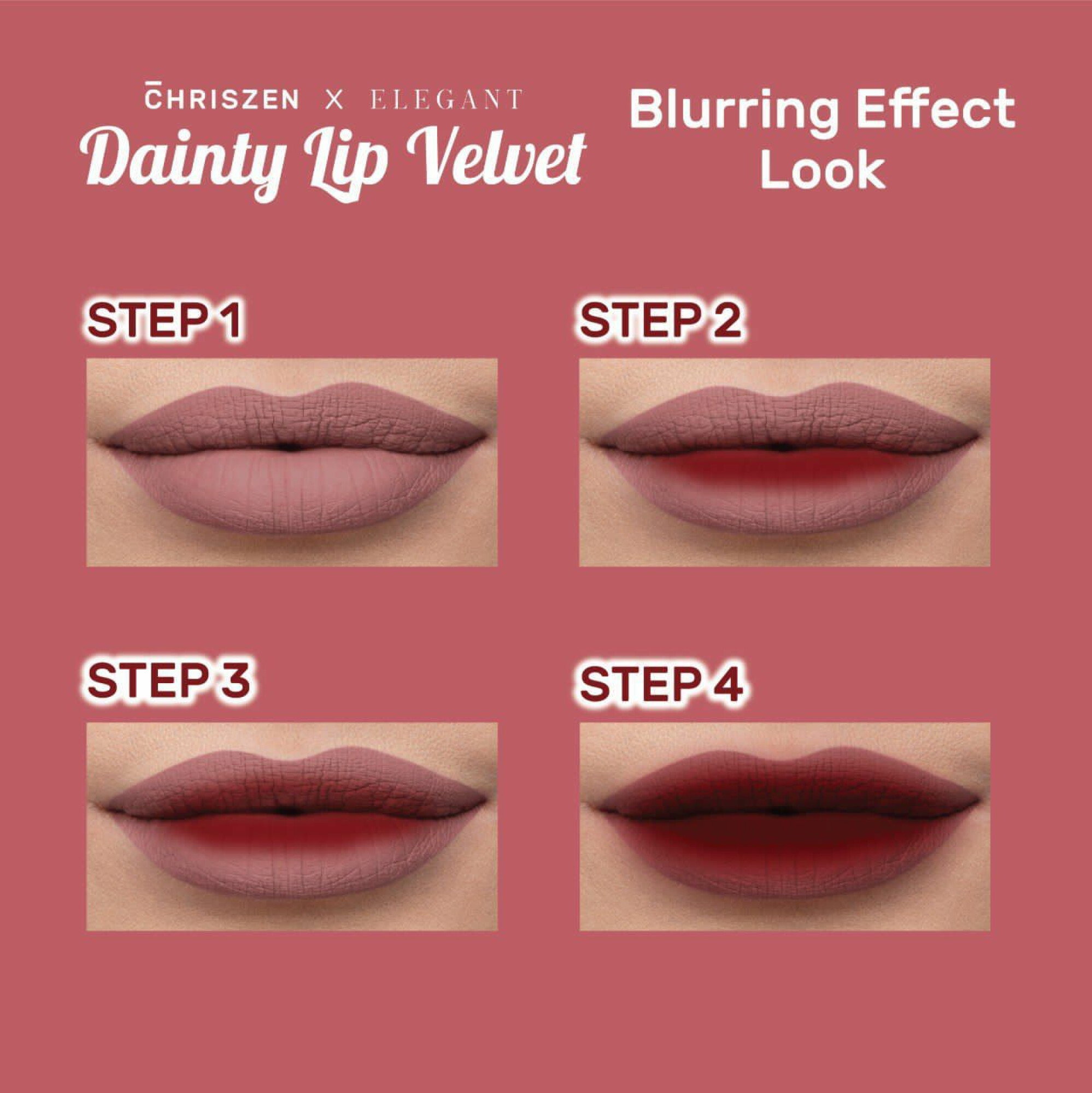[ELEGANT] Dainty Lip Velvet 4 in 1 Courageous X1 Generous X1 Caring X1 Loving X1 All 4 Variant rm119.60_6