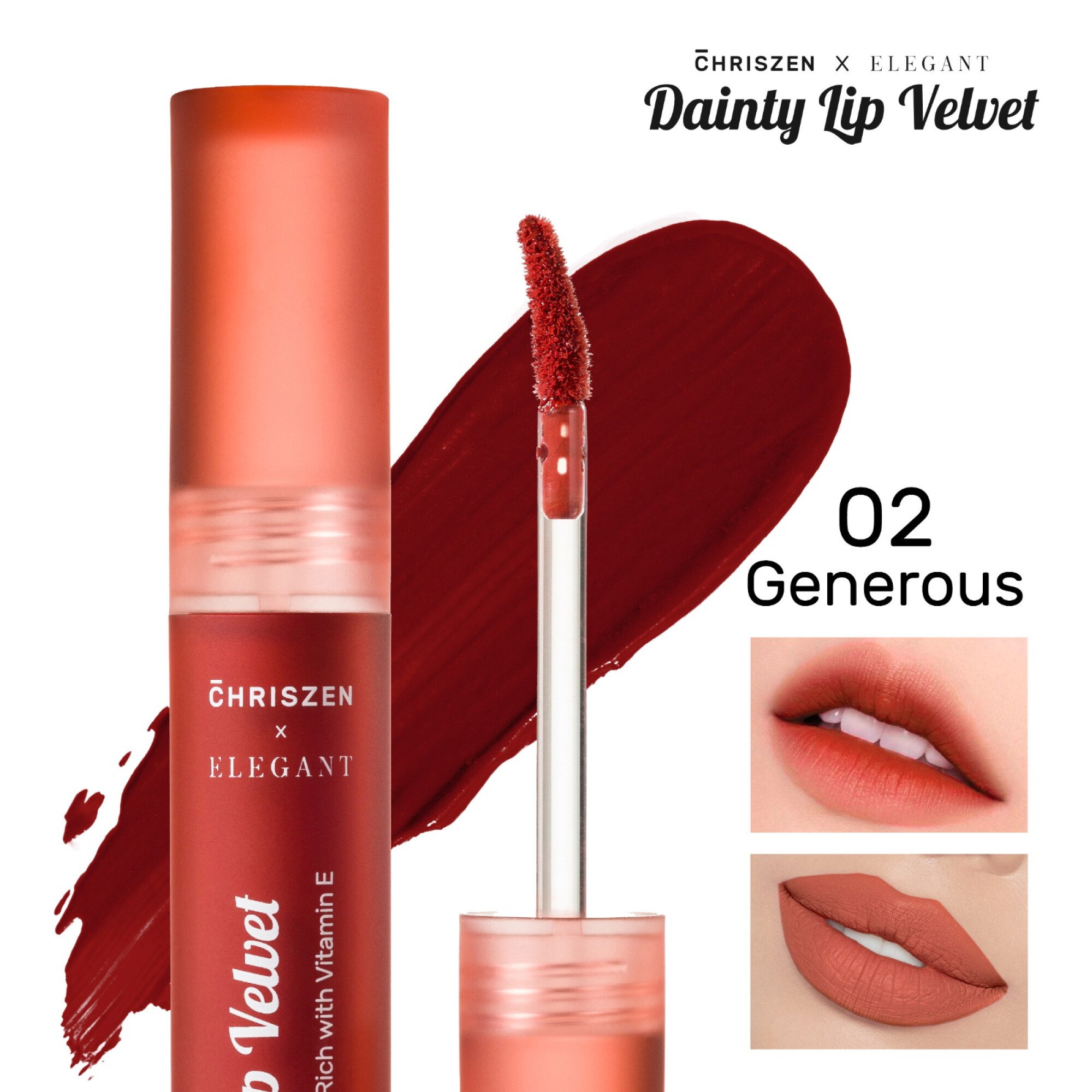 [ELEGANT] Dainty Lip Velvet 4 in 1 Courageous X1 Generous X1 Caring X1 Loving X1 All 4 Variant rm119.60_8