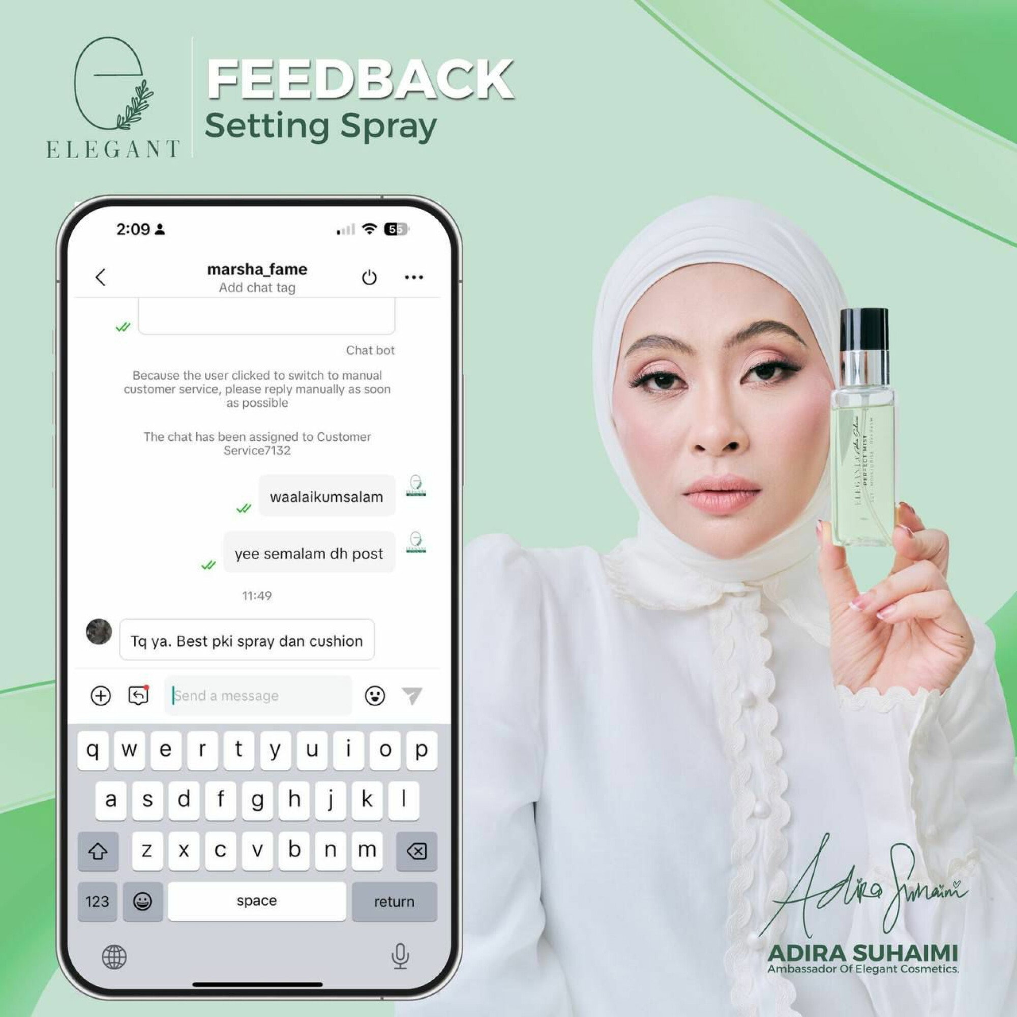 Elegant Combo Set Adira Suhaimi Cushion Foundation Cover & Glow Mascara & Eyelash Serum & Perfect Mist rm139.70_3