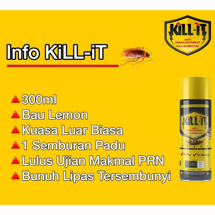 Kill It Anti Crawling Insects Spray Lipas untuk Kereta 150ml rm30_4