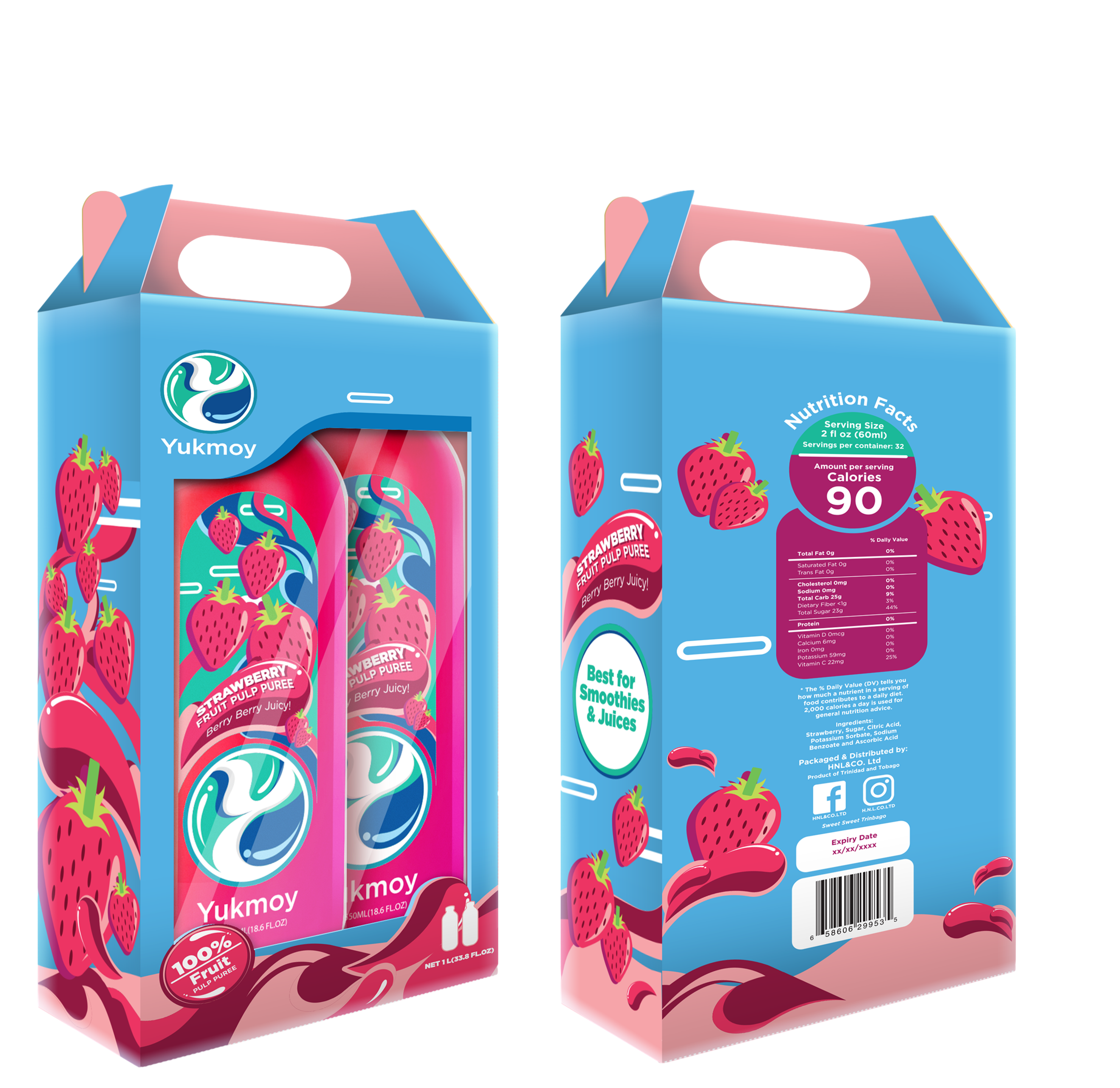Yukmoy's Strawberry Fruit Pulp Puree I 100% Real Fruit