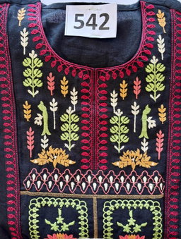 D.No. 542 Black Embroidered Kurta Set (?1350)