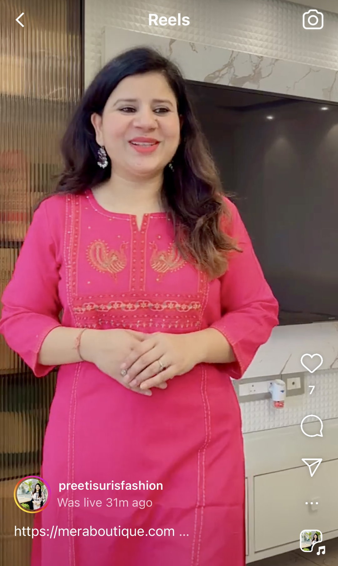 D.No. 541 Hot Pink Embroidered Kurta Set (1195)