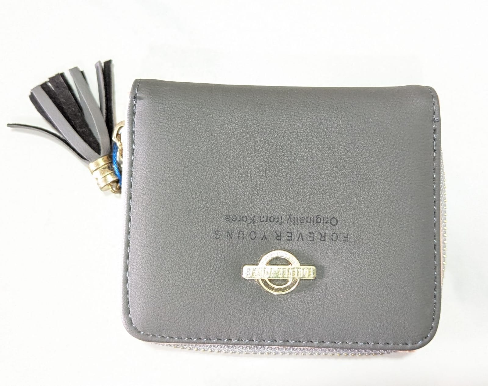 Women's Mini Wallet Cute Niche Ins Zipper PU Polyester Slim Accordion Card Holder Short Coin Purse_6