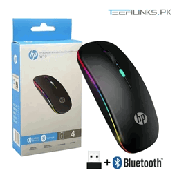 HP W10 Wireless RGB Bluetooth, sem fio, mouse fino recarregável