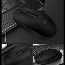 Mouse USB com fio HP M10 com 3 botões, alta definição, 1000 DPI, rastreamento óptico e design ambidestro