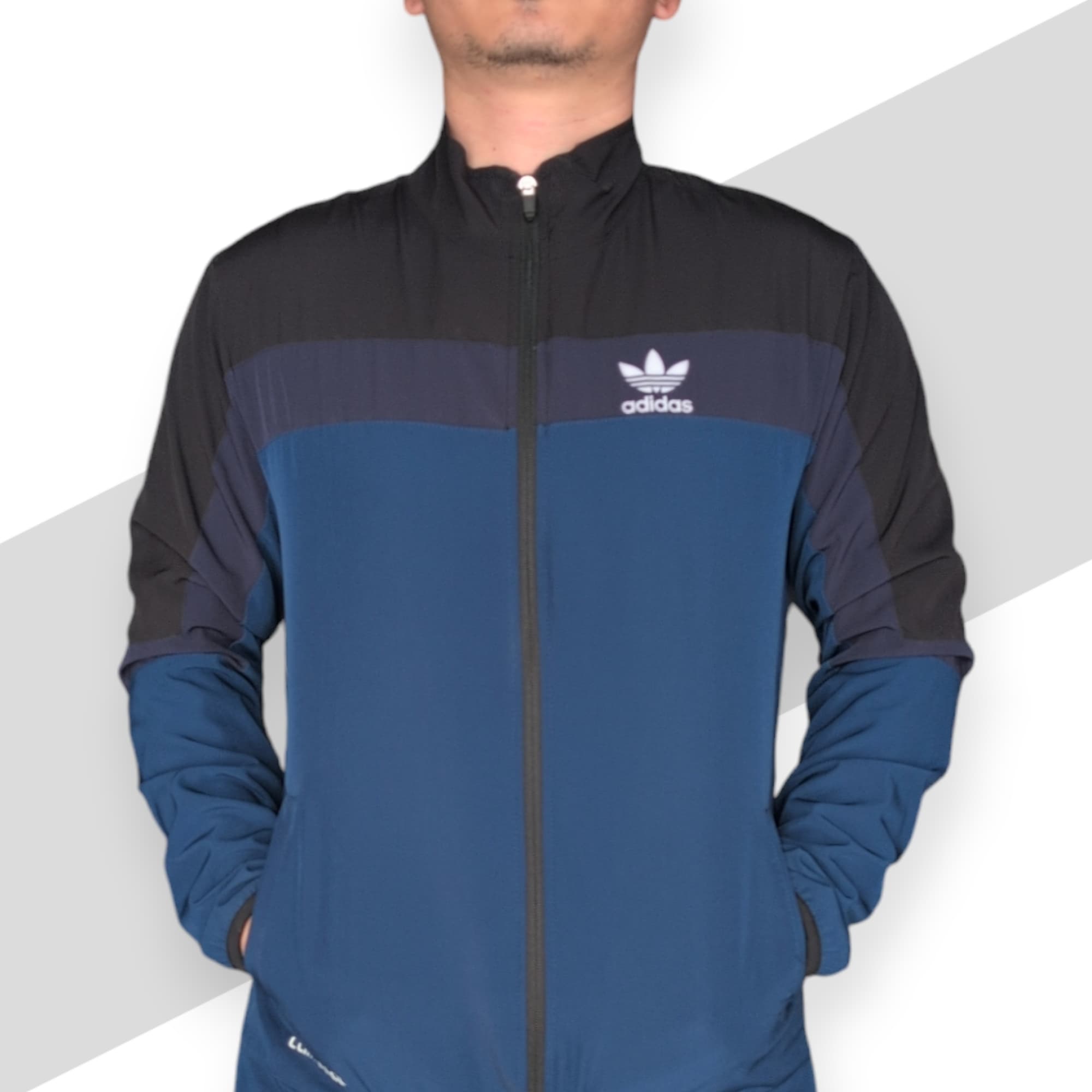 Adidas  High Copy Wincheater for Men Black & Dark Blue _1