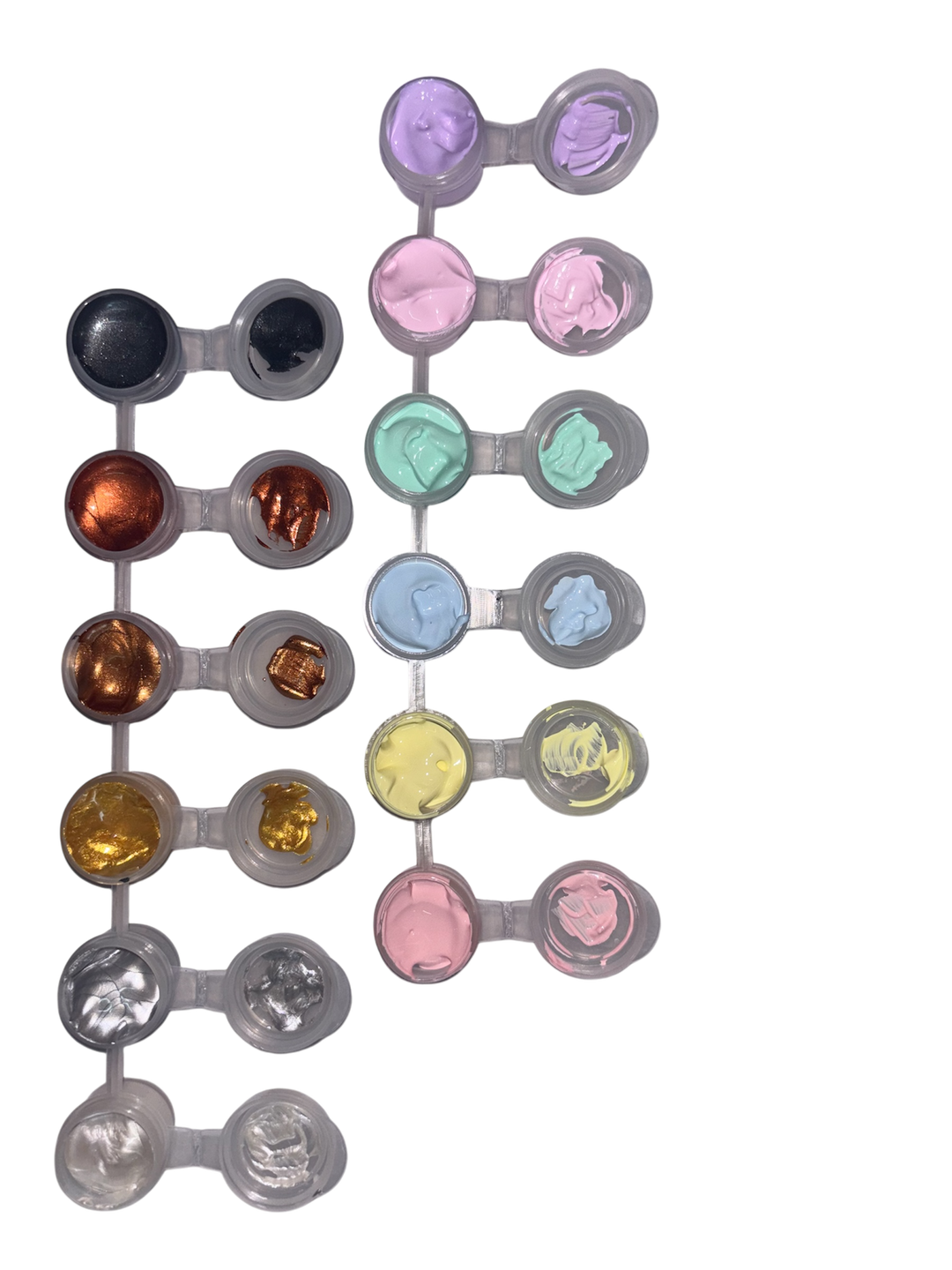 12-Colour 5ML Acrylic Paint Set - Metallic & Pastel