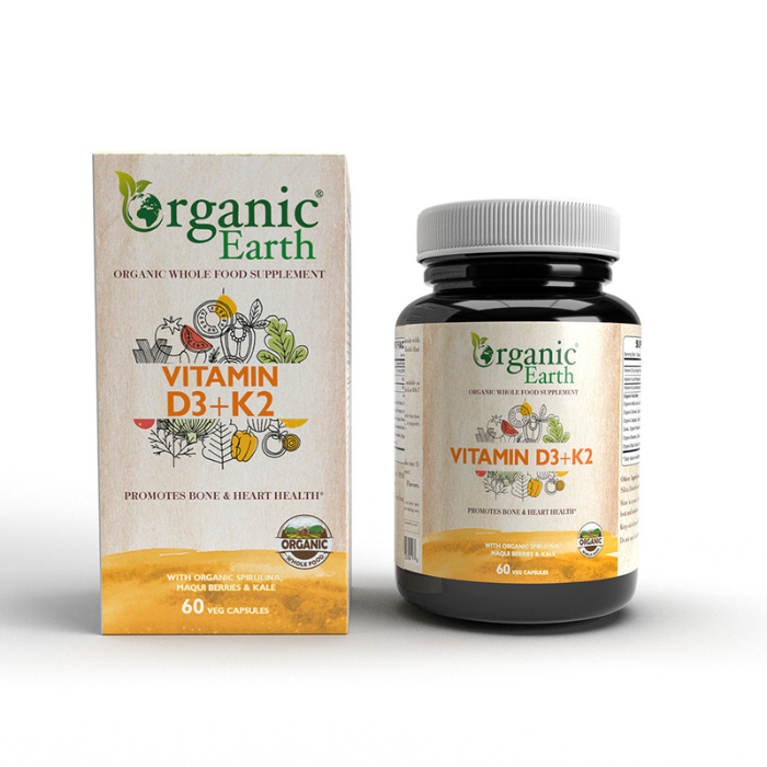 Organic Earth Vitamin D3+K2 60 Capsules_0
