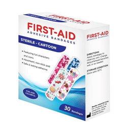 First Aid Sterile Bandages - Kids 30'S - 19 X 76mm