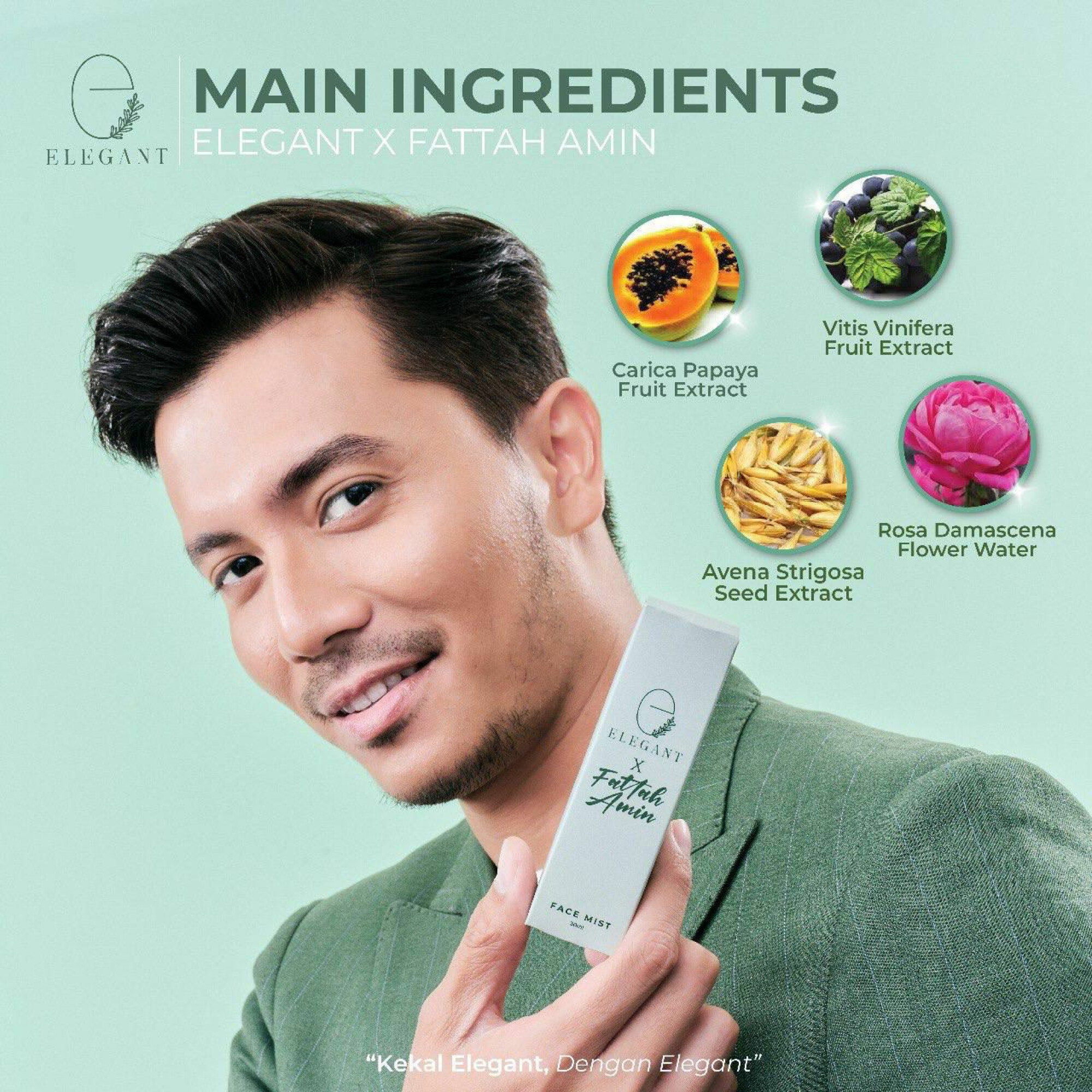SET FATTAH AMIN ELEGANT FACE MIST FATTAH AMIN JEJU CLEANSER PENCUCI MUKA 100ML NIGHT RECOVERY CREAM HYDRATION MOISTURIZER (NEW LOOK) JEJU GREEN VITA Toner Sunscreen Whitening Emulsion rm320_2
