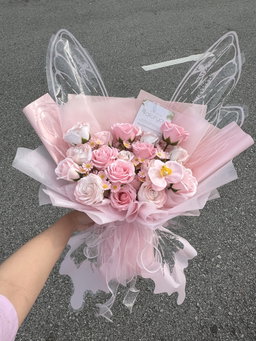 19 stalk Pink Butterfly Bouquet (Mix Soap Flower)  