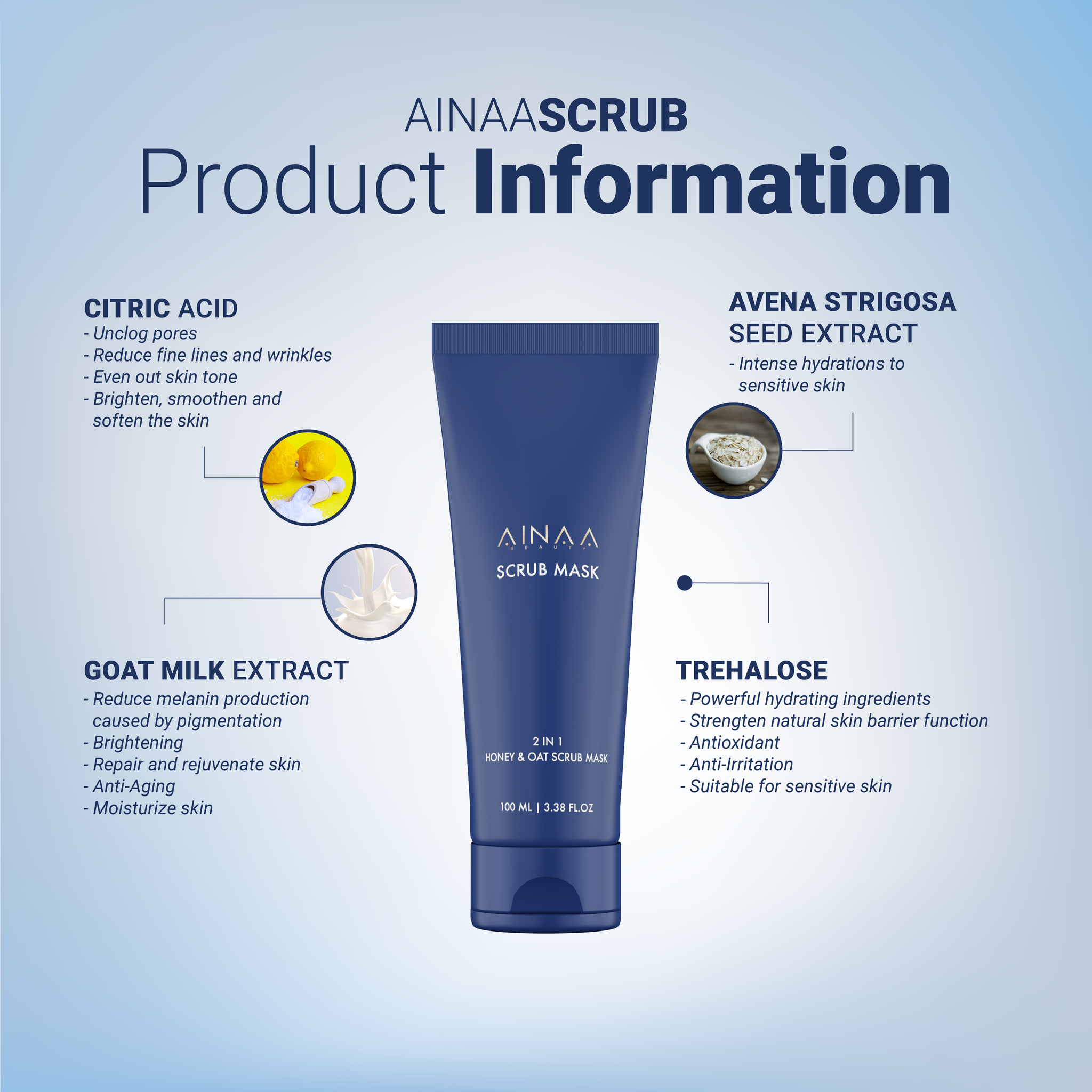 Ainaa Honey Oat Scrub Mask_2