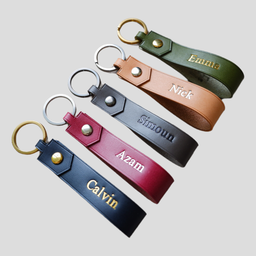Personalized Leather Keyring - 8 colors