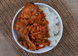 1/4 CHICKEN ,PAP AND VEGIES