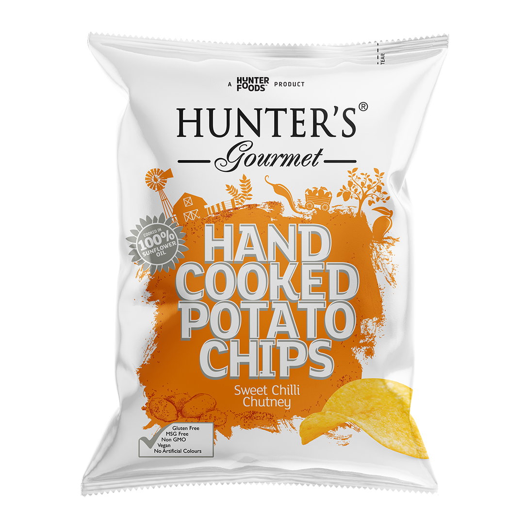 Hunter's Gourmet Hand Cooked Potato Chips Sweet Chilli Chutney 125G