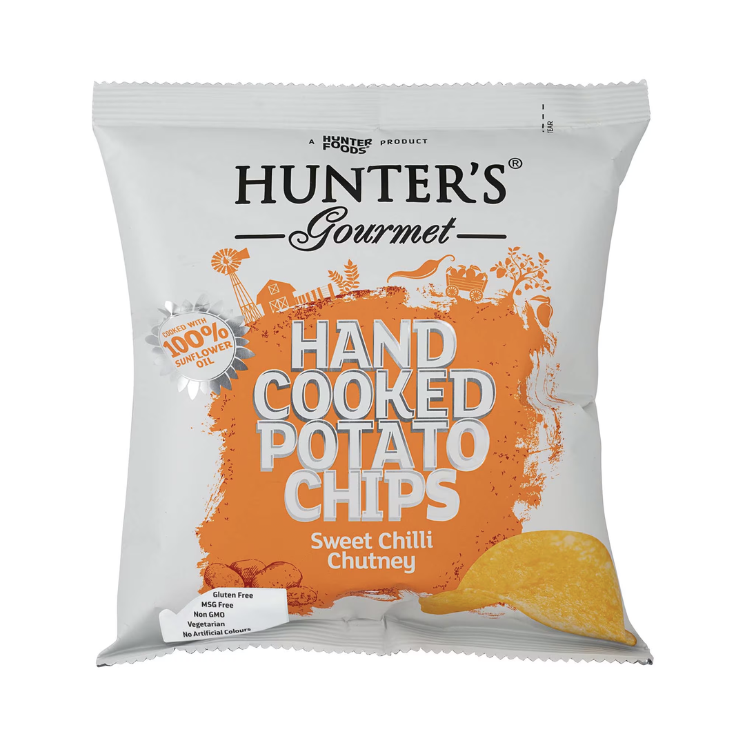 Hunter's Gourmet Hand Cooked Potato Chips Sweet Chilli Chutney 40G