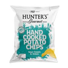 Hunter's Gourmet Hand Cooked Potato Chips Sour Cream & Onion 125G