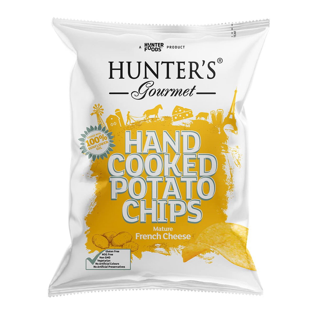 Hunter's Gourmet Hand Cooked Potato Chips Mature French Cheese 40G