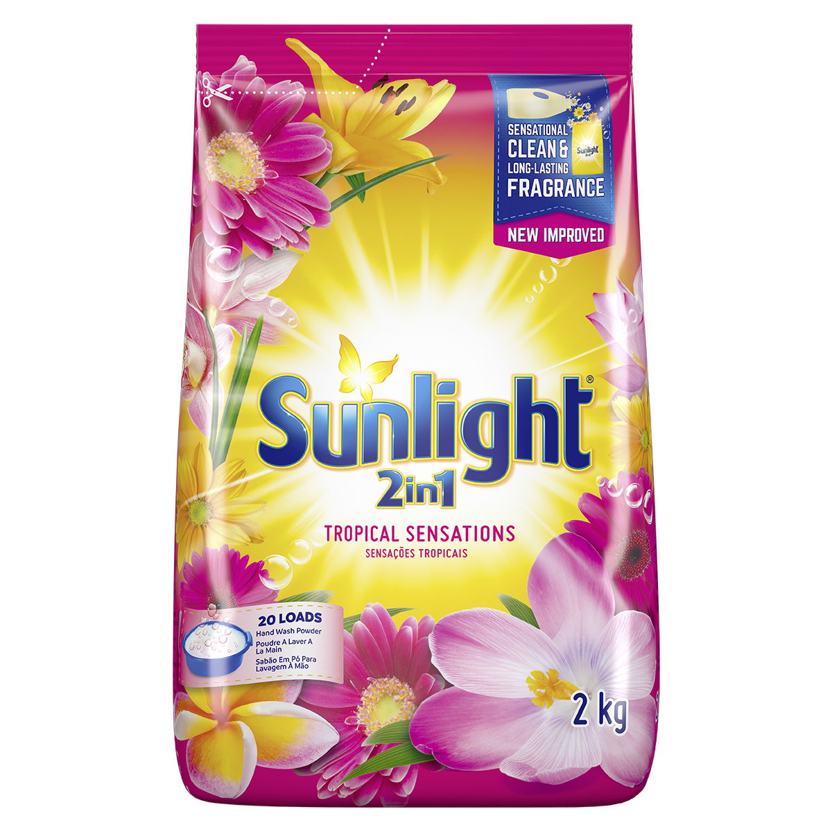 Sunlight Washing Powder Tropical Sensation Pink Colour 500g-2kg_0