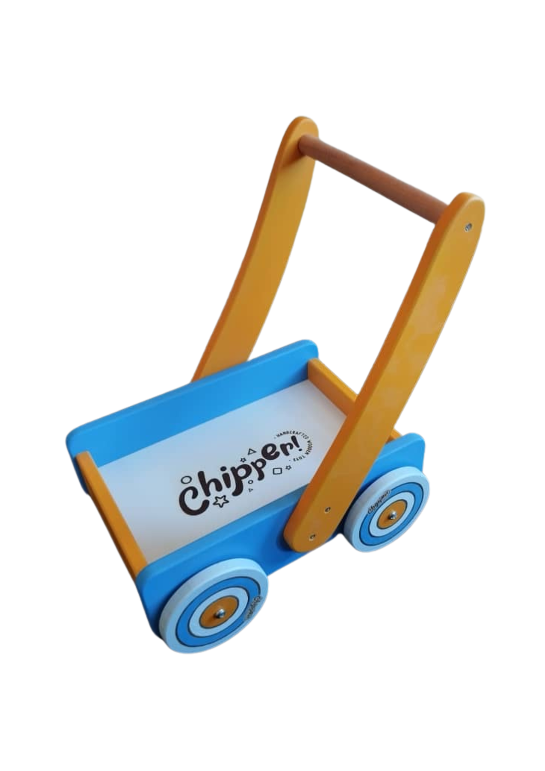 Blokkie Trollie with personalized Name in Blue & Orange Colour