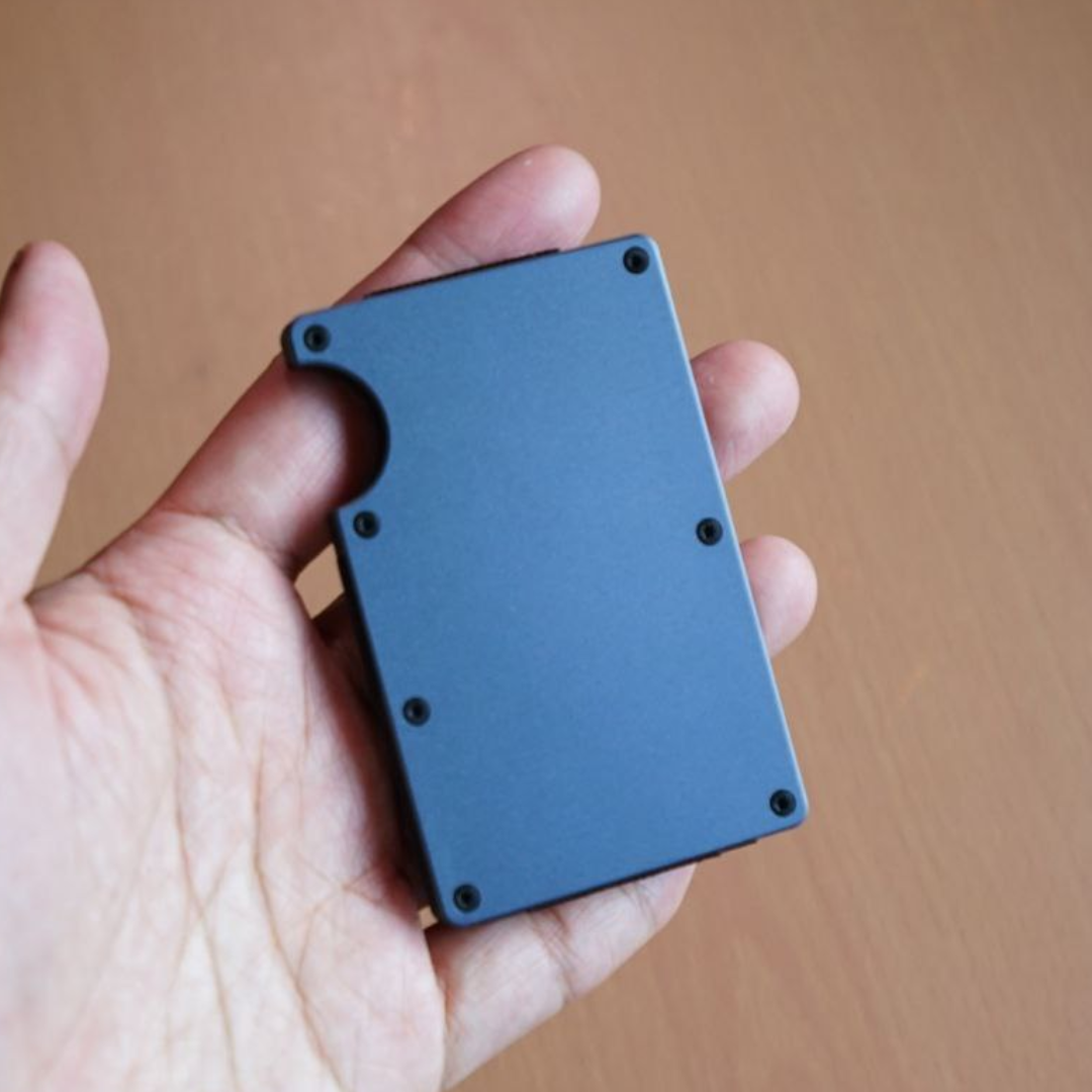 Matte Dark Blue Wallet with Clip_1