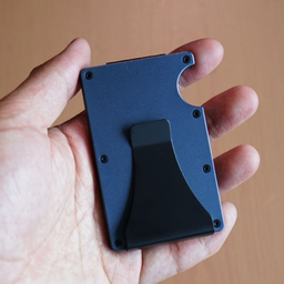 Matte Dark Blue Wallet with Clip