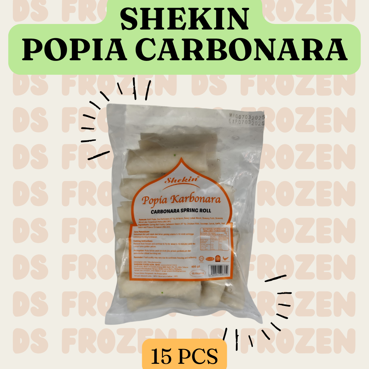 SHEKIN POPIAH CARBONARA SPRINGROLL 15PCS_0