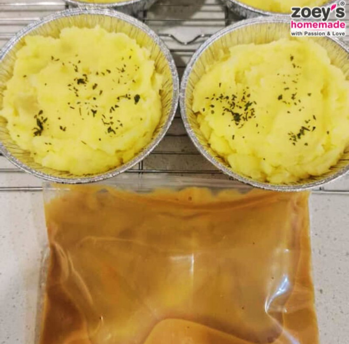 Zoey Homemade Mashed Potato with Brown Sauce (2pcs)_1