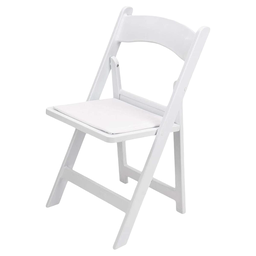 White Folding Chair With Cushions