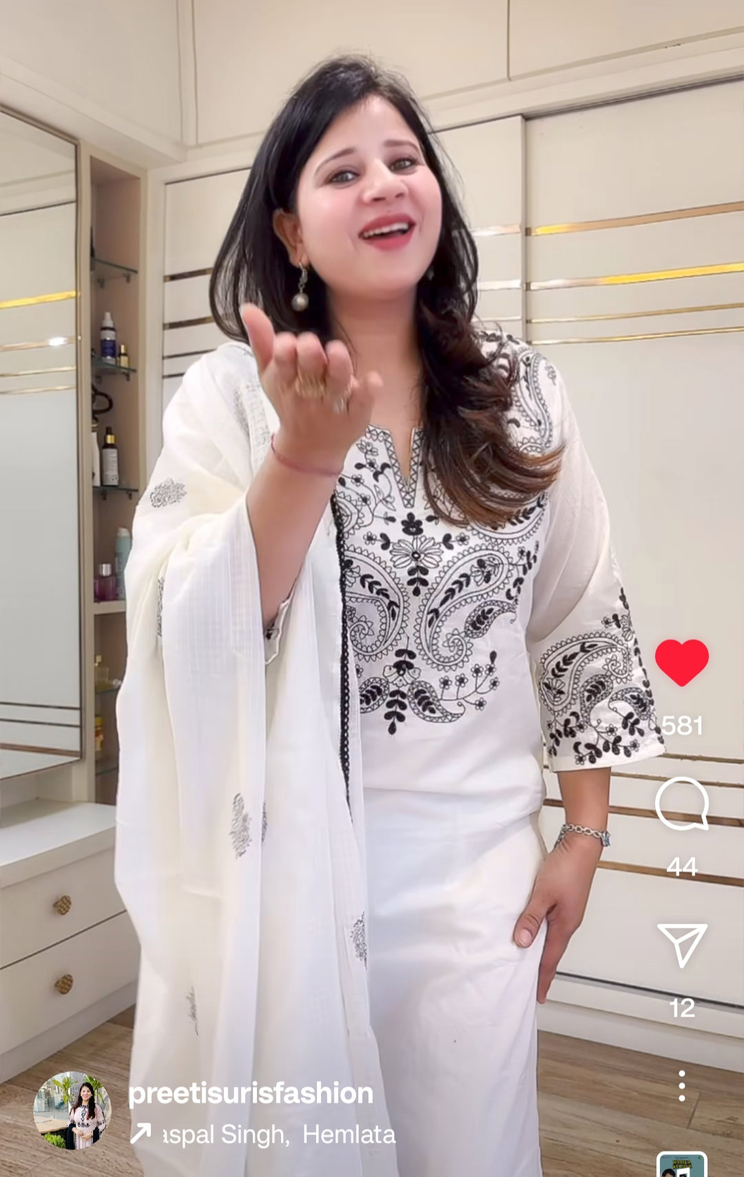 White Embroidered Suit D.No. 574_3