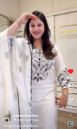White Embroidered Suit D.No. 574
